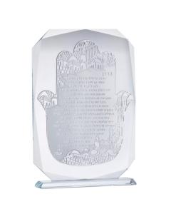 Crystal & Silver Hadlakat Neroth Jerusalem Hamsa