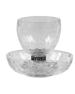 Crystal And Silver Kiddush Cup Tray