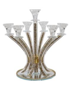 Candelabra 7 Gold-Silver Stones 14"