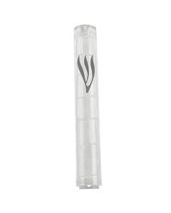 Plastic Transparent Mezuzah With Rubber Cork 15 Cm- "The Kotel" With The Letter Shin