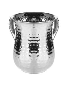 Stainless Steel Washing Cup On Base Hammered Polished