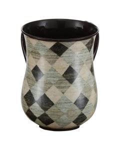 Stainless Steel Washing Cup Rhombus Silver & Brown