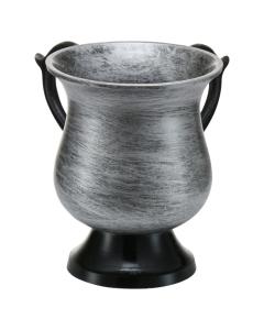 Aluminum Washing Cup Brushed Silver W Black Stem