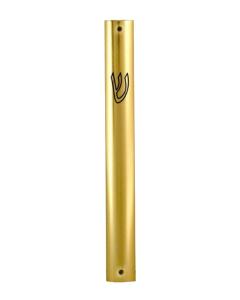 Aluminum Semi- Round Gold Mezuzah 10cm