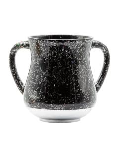 Aluminum Washing Cup with Sparkling Stripes - Black