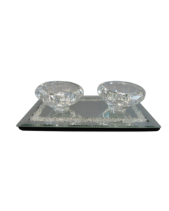 Crystal Candlesticks on Tray