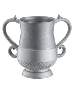 Aluminum Elegant Washing Cup - 2 Tone Silver