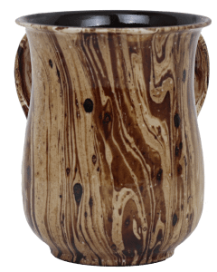 Washing Cup Marble Brown
