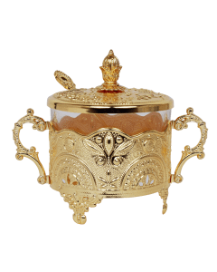 Honey Dish Gold Plated Filigree Design