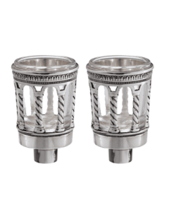 Neronim Glass Candle Holder Palace design - Silverplated