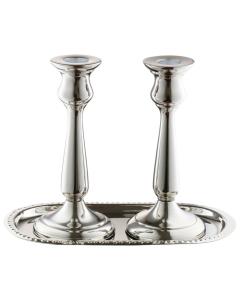Candlestick Set With Tray - Alluminum
