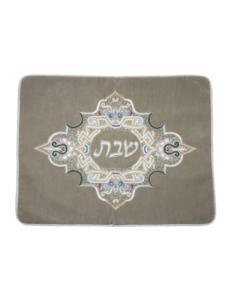 Challah Cover Suede - Shabbos (Grey)