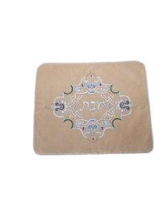 Challah Cover Suede - Shabbos (Caramel)