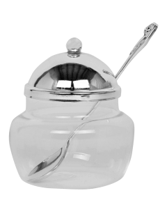 Honey Dish Silver Plated With Spoon