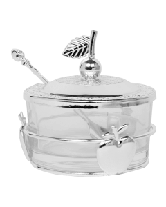 Honey Dish With Apple Shapes Silver