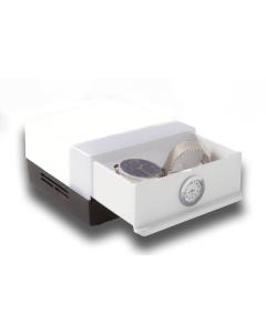 Shabled Black/White body, Stainless Steel Clock