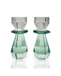 Modern Cut Tea-Light & Candle Holder in Emerald Green