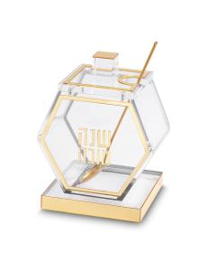 Acrilic Honey Dish, 13 cm - Gold