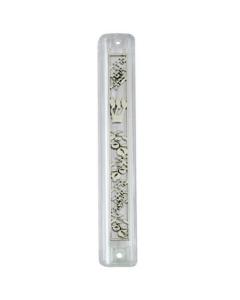 Lucid Plastic Mezuzah 10cm - Jerusalem Plate w/ Rubber Plug