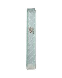 Glass Mezuzah ''Broken Glass'' 12cm w/ Silicon Cork