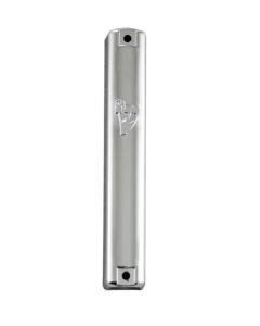 Plastic Mezuzah - Silver Color W/ Rubber Plug - 12Cm