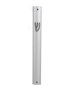 ALUMINUM SEMI- ROUND SLVER MATE MEZUZAH 12 CM