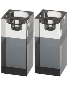 Pair of Angular Crystal Candlesticks