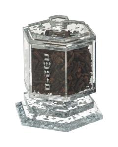 Lucite Besamim Holder 8 cm - Silver Flakes