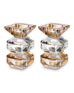 Pair Crystal Elegant Candlesticks 12 cm