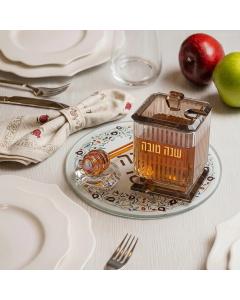 Crystal Honey Dish 10x6.5 cm - Rose Gold