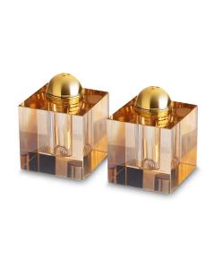 Pair of Crystal Salt & Peper Holders7x5 cm - Gold