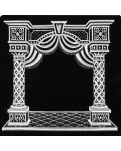 Talis/Tefillin Bag #186 Crystal Pillars  - Silver/Black