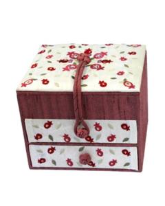 Embroidered Jewelry Box - Pomegranates