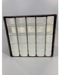 מחזור עבודת השם, White Leather with Gold Plated Plaque - 5 Volume Set
