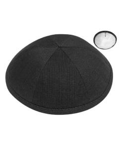 Black Linen Kippah (Sold by Dozen)