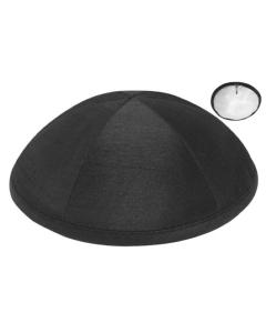 Black Raw Silk Kippah (Sold by Dozen)