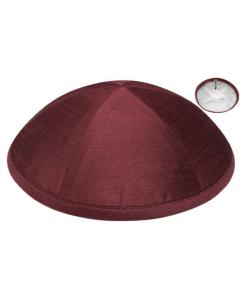Burgundy Raw Silk Kippah (Sold by Dozen)