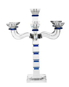 Candelabra Crystal with Blue , 6 arms