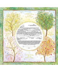 Seasons of Joy Ketubah - Caspi Collection (Orthodox)