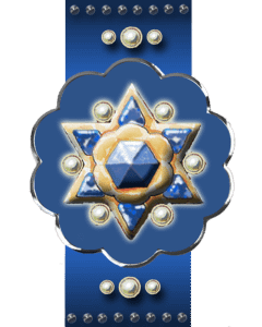 Caspi Acrylic Car Mezuzah - Magen Dovid (Blue Gems)