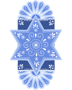 Caspi Acrylic Car Mezuzah - Magen Dovid (Celebration)