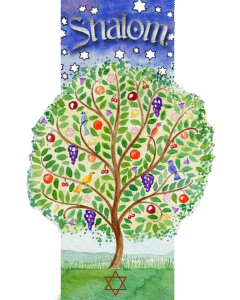 Caspi Acrylic Car Mezuzah - Shalom (Tree of Life)