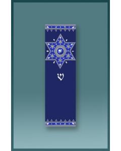 Caspi Acrylic Car Mezuzah - ROYAL BLUE STAR