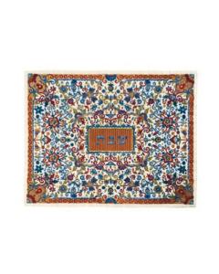 Full Embroidered Challah Cover - Oriental in Orange