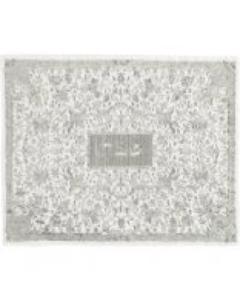 Full Embroidered Challah Cover - Oriental in Silver
