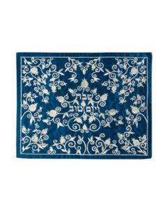 Machine Embroidered Challa Cover - Pomegranate Vine in Blue