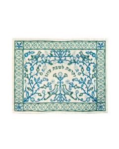 Machine Embroidered Challa Cover - Paper Cut in Blue