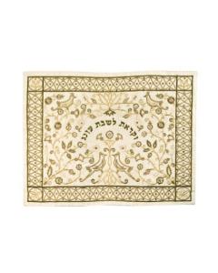 Machine Embroidered Challa Cover - Paper Cut in Gold