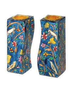 Fitted Shabbat Candlesticks - Flowers