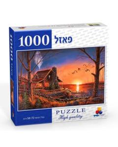 Home With Sunset At Shore 1000 Piece Puzzle